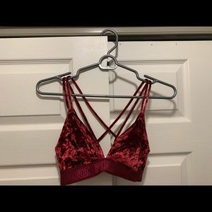 VS Pink red velvet bralette